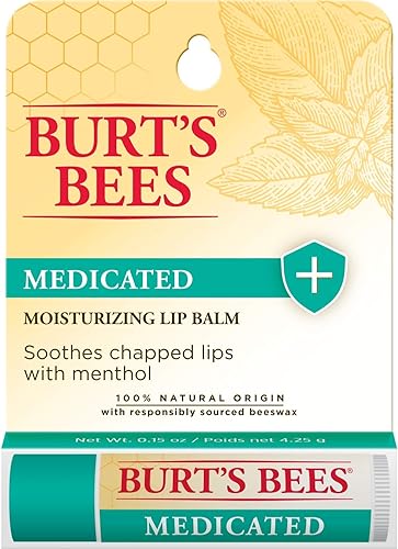 Burts Bees - Blister de bálsamo labial hidratante medicado de Burts Bees para unisex, bálsamo labial de 0.15 onzas (I0082797)