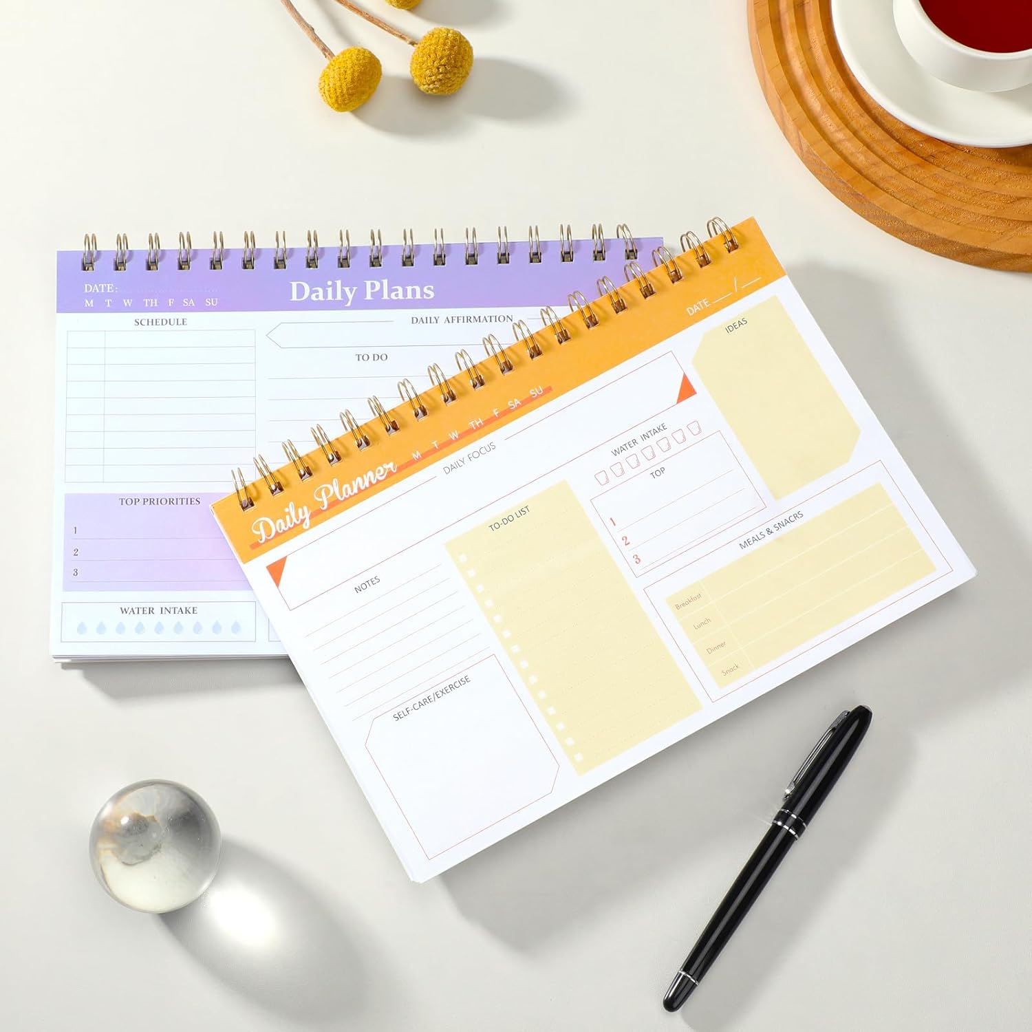 Daily To Do List Notepad with 60 sheets, To Do List Notebook for Work Undated Spiral Planner with Checklist and Schedule, Suitable for Office, Home and School Supplies (Purple) - Image 6