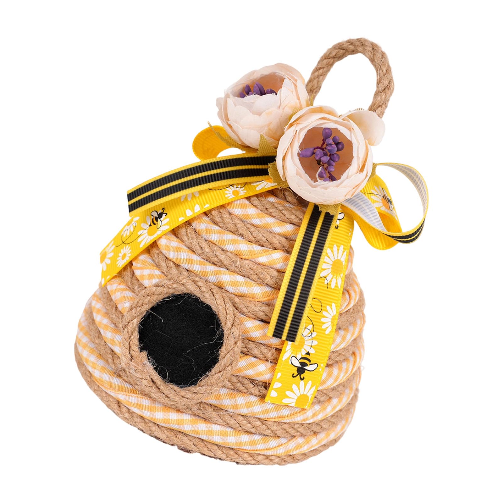 Tsophreniq Hand Woven Twine Rope Geometric Ornament for Desktop Shelf Display Wedding Party Table Centerpieces Holiday Decoration Beekeeping Deck