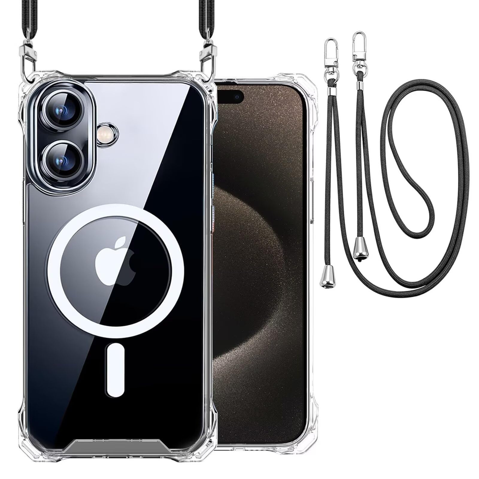 Amazon.co.jp: Casesmo iPhone 16 Plus ケース クリア ショルダー 