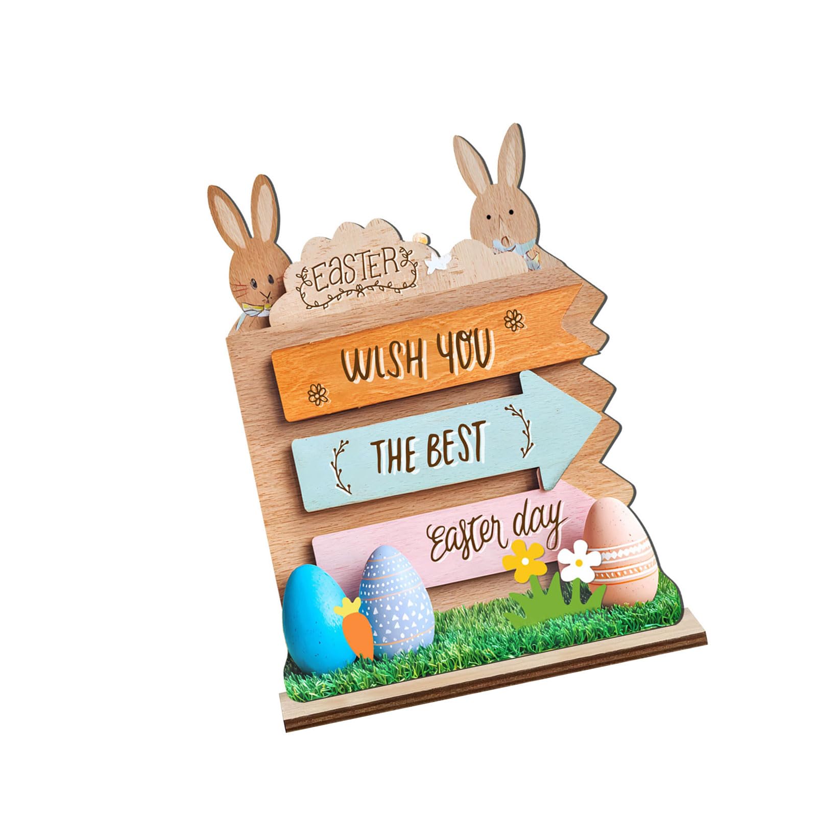 ordinarYone Easters Decorations Easters Bunnies Wood Ornament Easter Tabletop Centerpieces Signs Easter Party Supplies Gifts