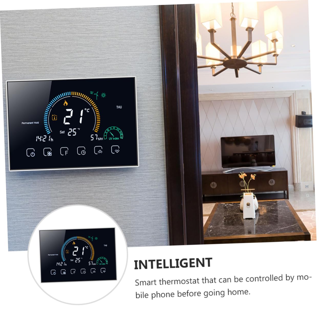 Housoutil Bodenthermostat Intelligenter Temperaturregler Sicherer Thermostat Haushaltsgeräte Programmierbare Sechs Zyklen Design Pc Material Stromausfall Komfort