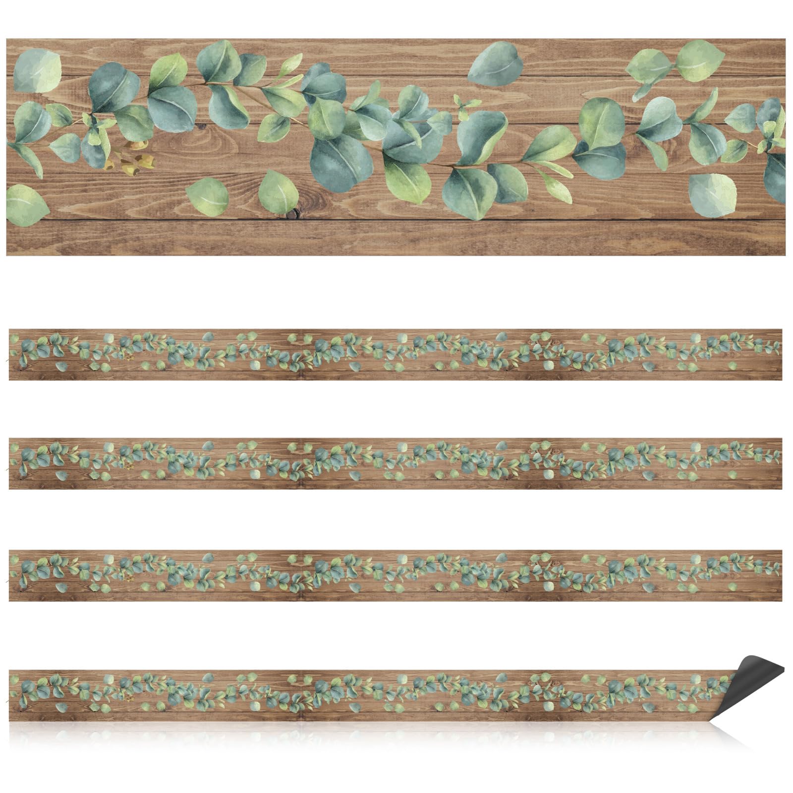 Ireer 24 Pieces Magnetic Strips Retro Magnetic Border for Classroom Whiteboard Bulletin Board Decorative Strips with Adhesive Borders for Bulletin