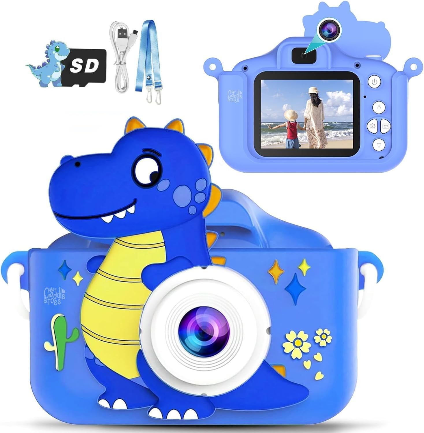 Kids Camera Toys for Ages 3 4 5 6 7 8 9 Girls, 48MP Dual Lens Toddler Digital Camera Christmas Birthday Gift, Kids Selfie Camera with SD Card (Blue)-image-12