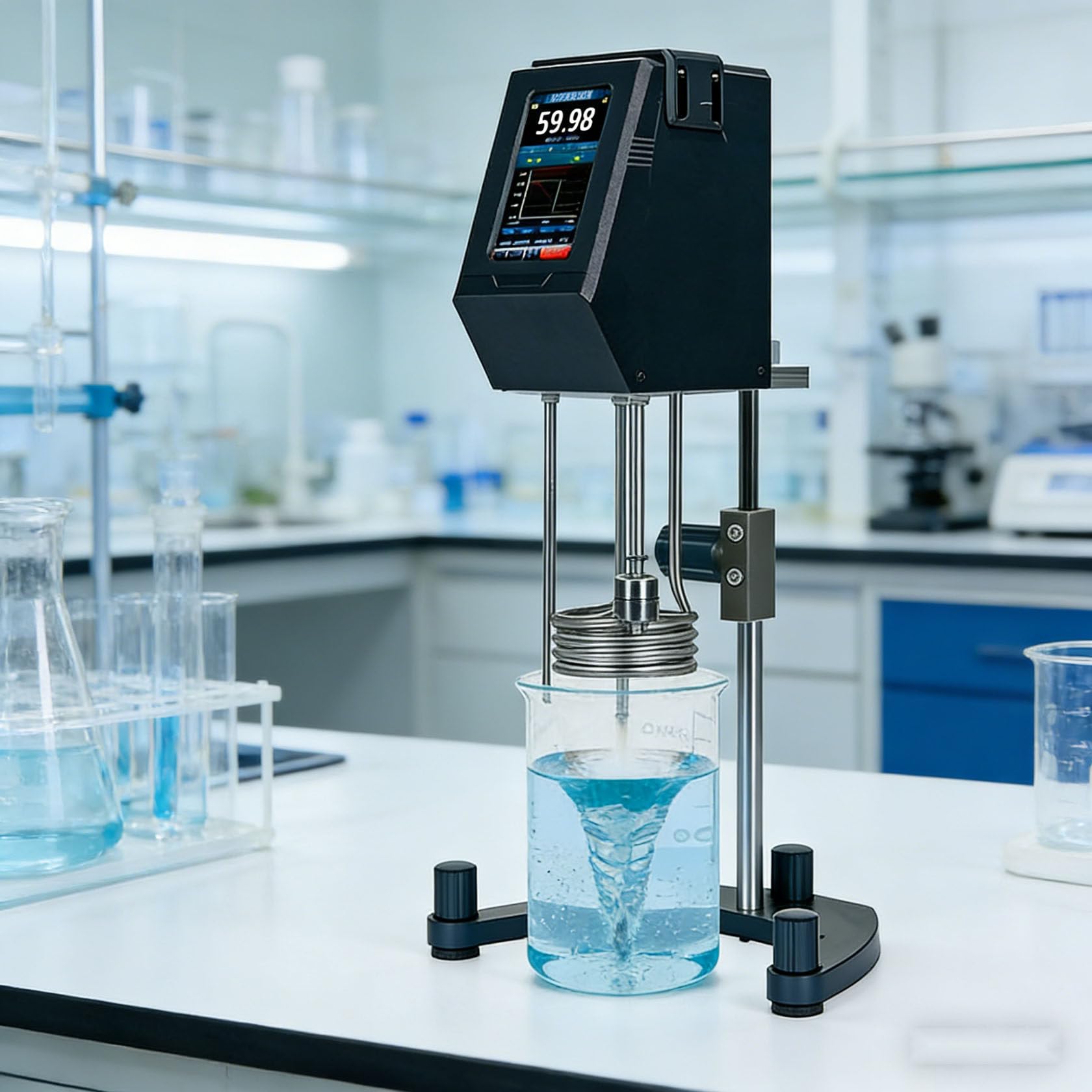 Miscelatore elettrico con display digitale, capacità 30 l, timer 0-30000 min, gamma di velocità 260-2300 giri/min, ideale per alimenti, vernici, prodotti chimici e cosmetici