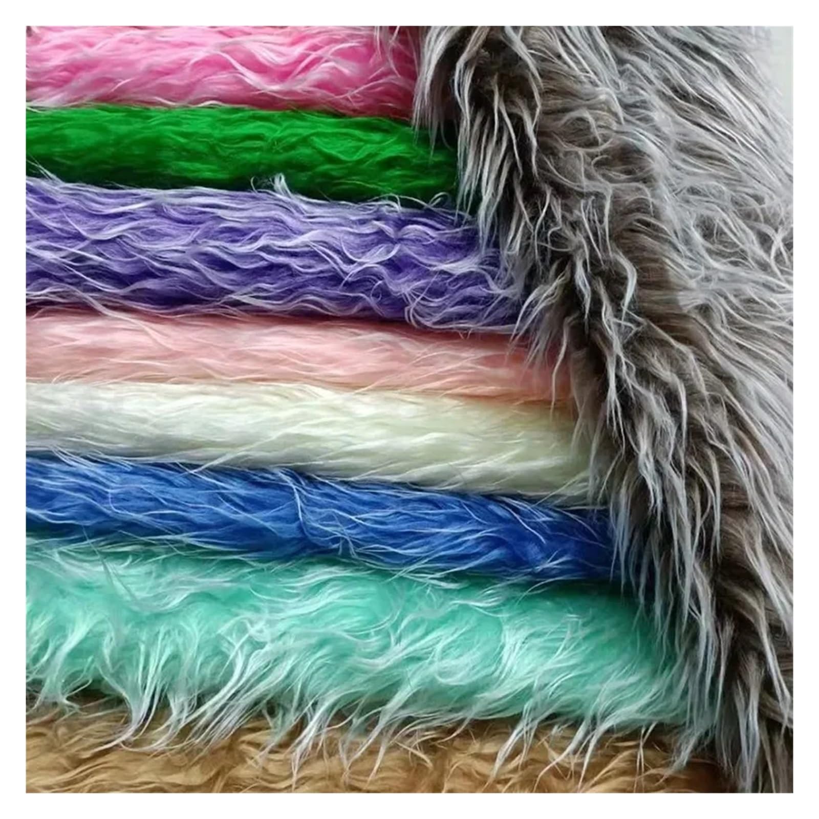 Tejido de pelo largo Tela de felpa pelo largo for abrigos, ropa, tapicería, costura, pantalones punto, cosplay, tela piel suave y transpirable(Color 7)