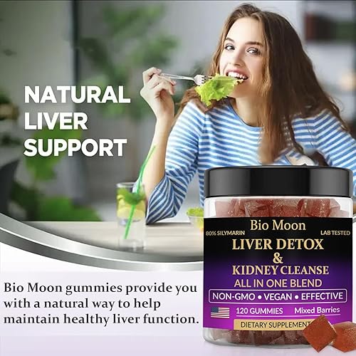 Miniatura 4 de Gomitas de desintoxicación hepática y limpieza renal todo en uno con cardo marianoN-acetil-L-cisteínaTudkapolvo de astrágulo orgánico (raíz) sin