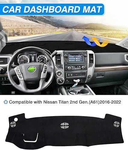 Miniatura 5 de Cartist Cubierta de tablero, accesorios de auto, tapete antideslizante, antirreflejos (gamuza negra)