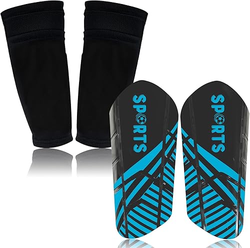 Soccer Shin Guards for Kids Youth, Shin Guard and Shin Guard Sleeves for Boys and Girls for Football Games EVA Cushion Protection Reduce Shocks and