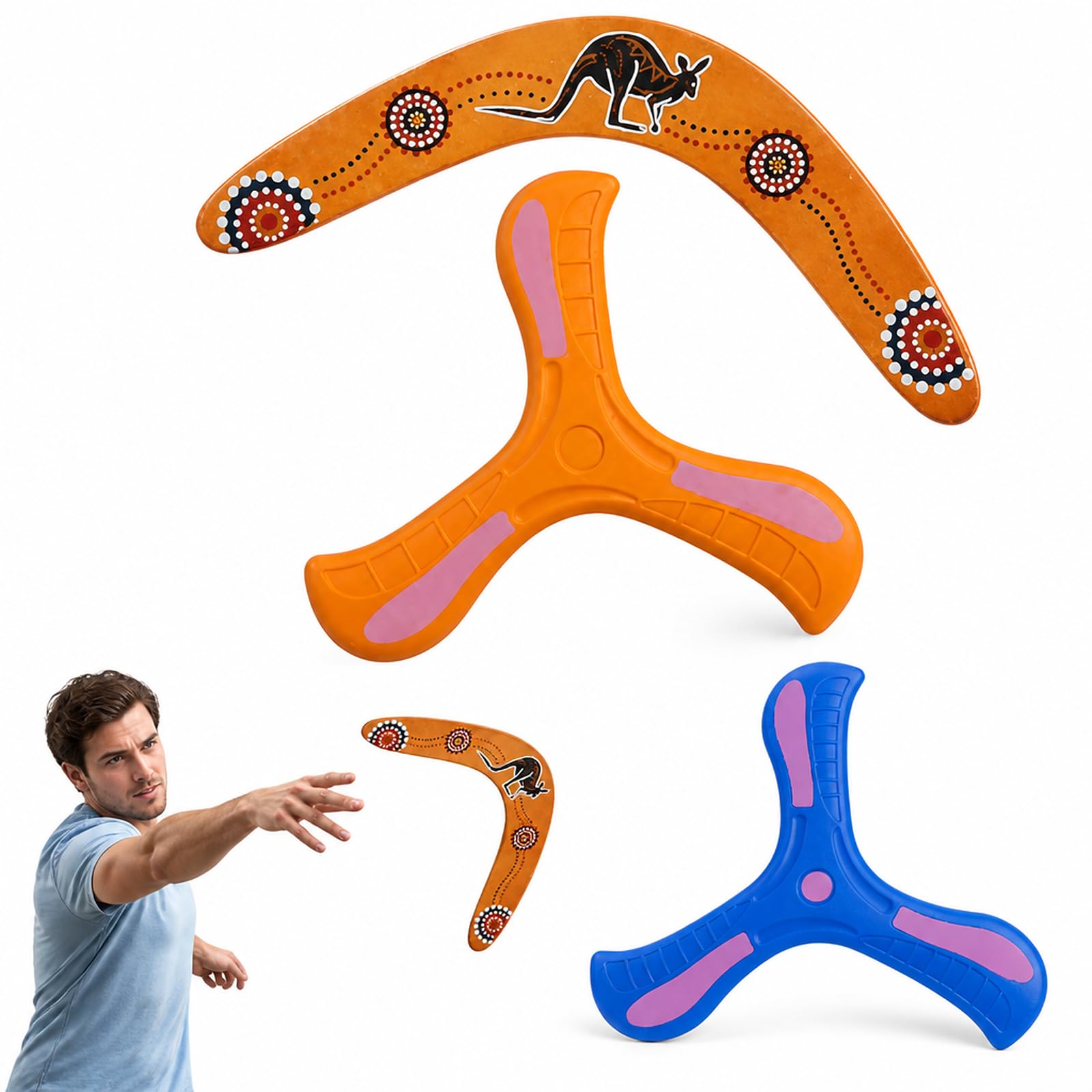 Fiwdzw 3PCS Boomerang Set, Professional Flying Discs For Outdoor Recreation