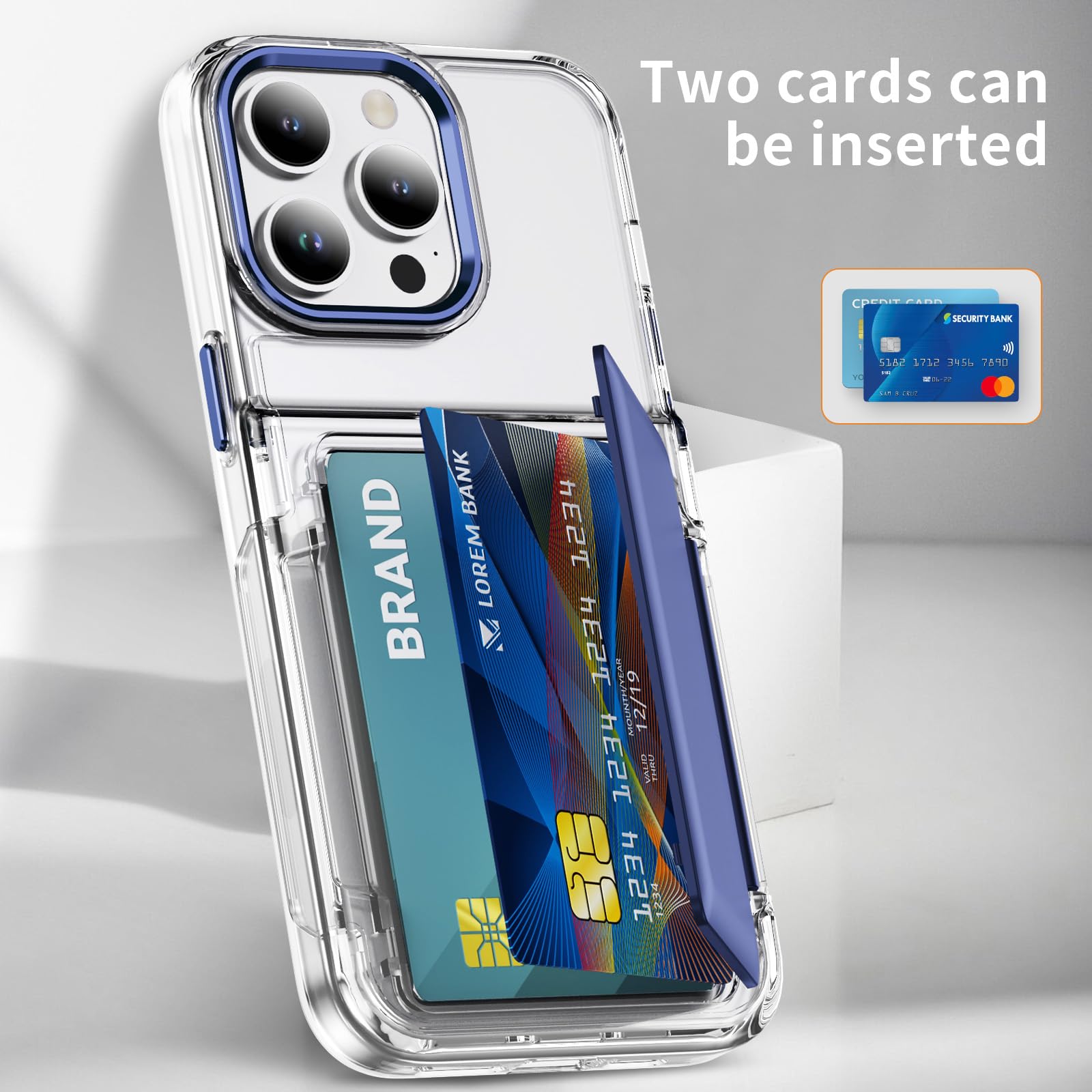 Amazon.co.jp: LEMAXELERS iPhone 14 Pro用耐衝撃ケース カード