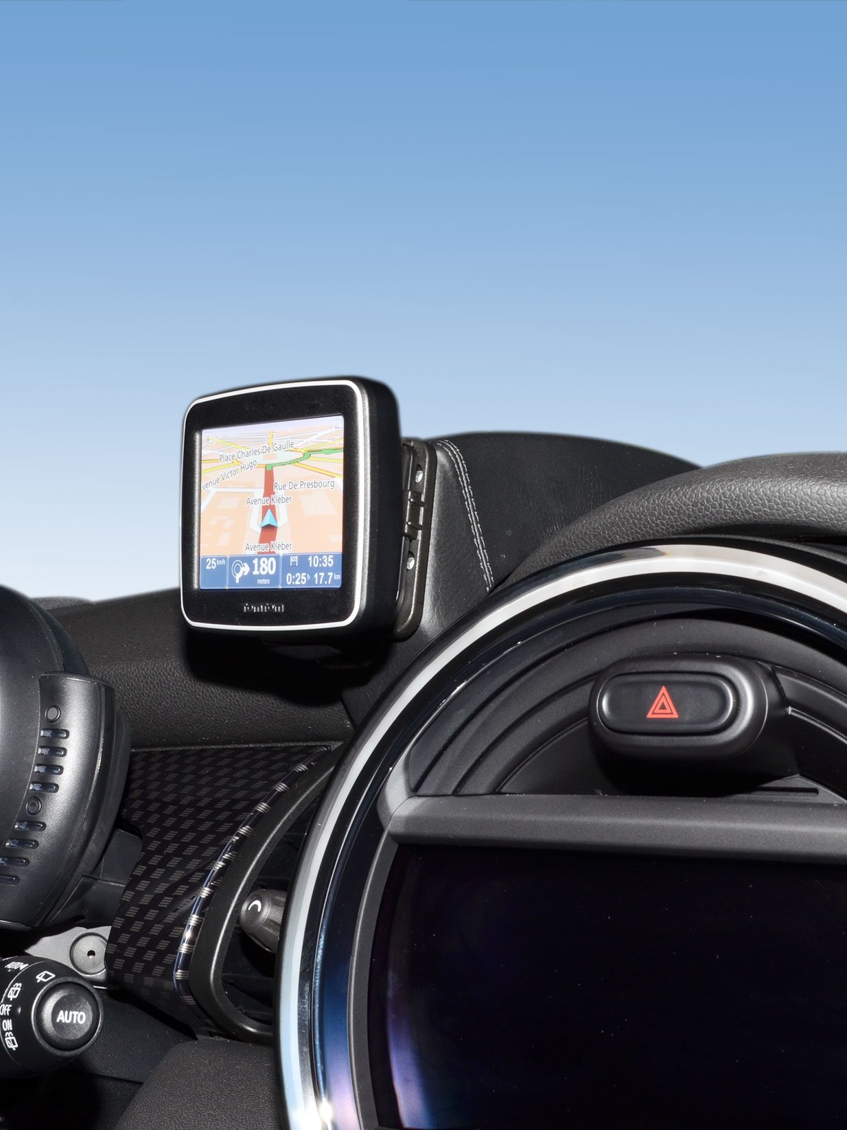 KUDA Telefonhalterung für Mini ab 2014 (F55/F56) – Kunstlederkonsole, schwarz