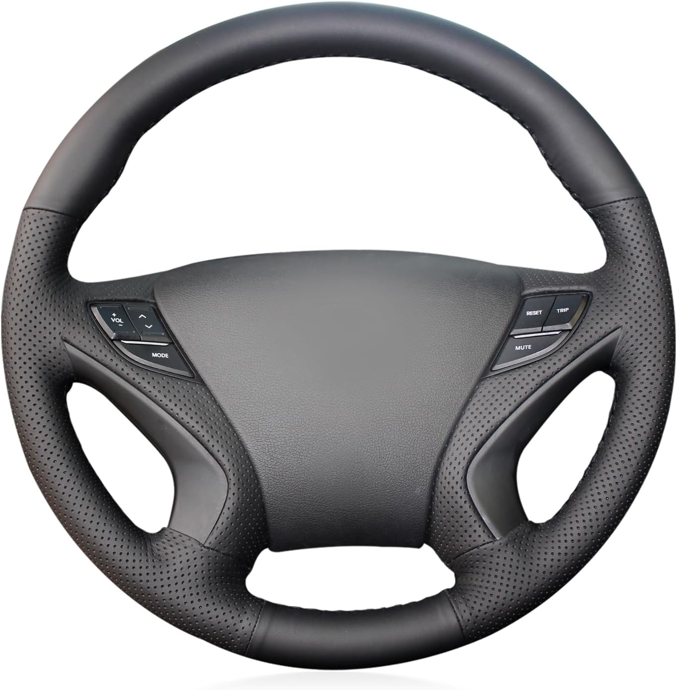 MEWANT Hand Stitched Steering Wheel Cover Wrap for Hyundai Sonata 2011-2014