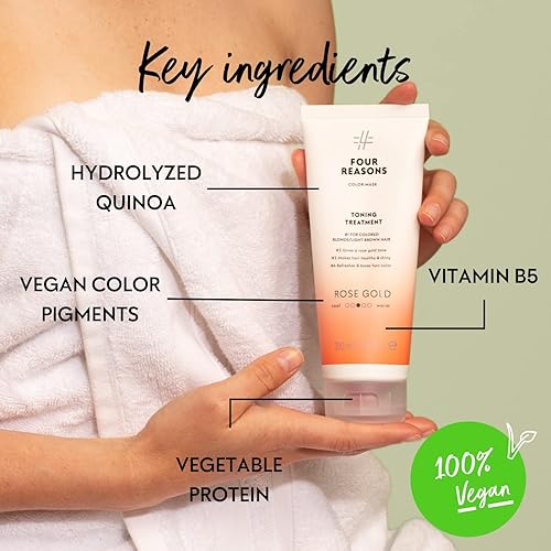 Miniatura 6 de FOUR REASONS Champú para el cabello oro rosa y depósito de color, sin sulfatos, vegano, 8.45 onzas líquidas (para cabello tratado con tinte)