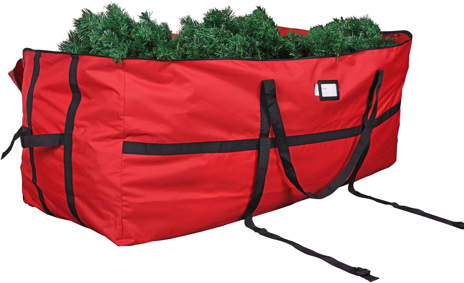 ProPik Christmas Tree Storage Bag, Fits up to 9 Ft. Tall Disassembled Holiday Tree, Heavy Duty Storage Container, 24" Height X 24" Extra Wide X 60" Long with Top and Side Handles and Straps (Red)