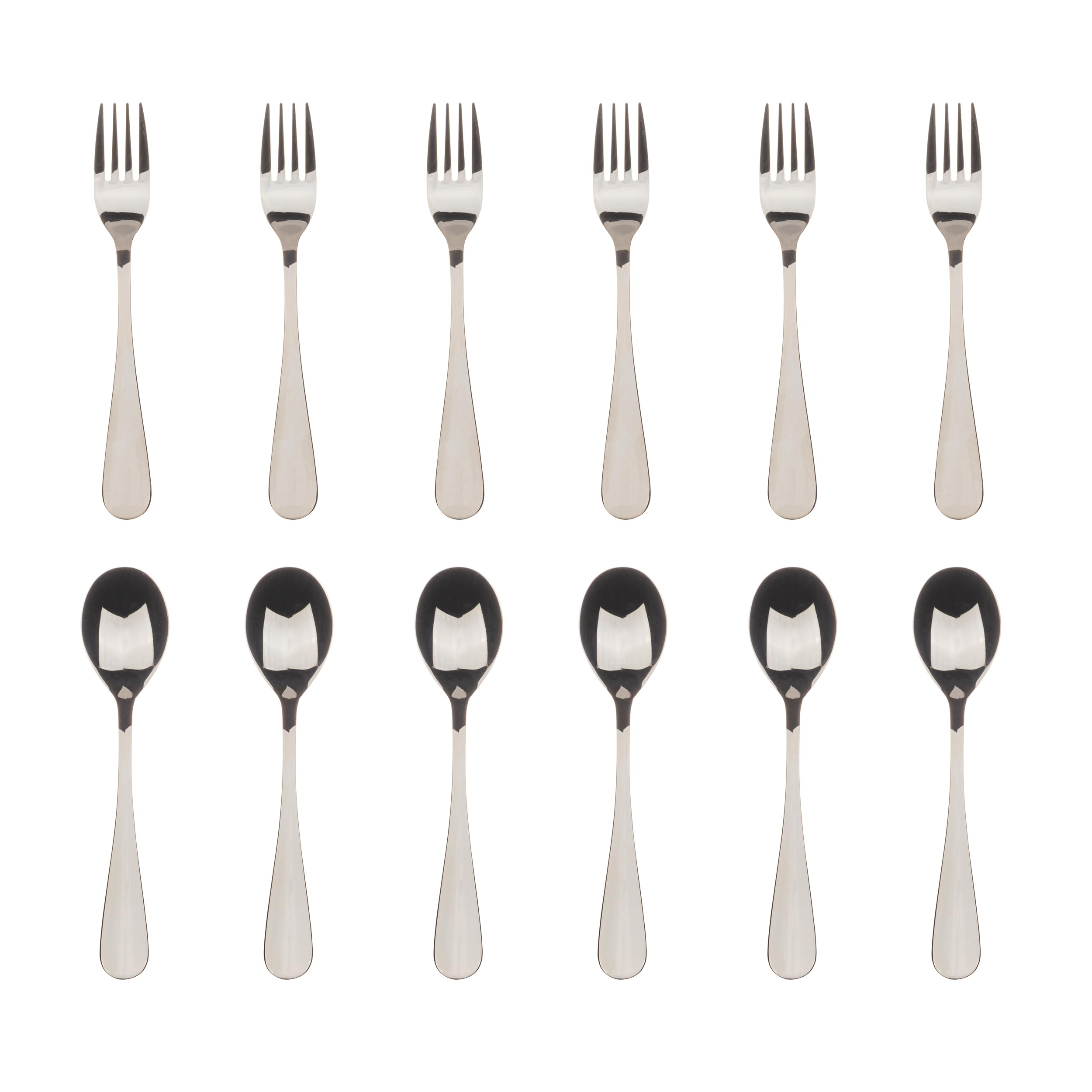 Set 12 piezas para postre color plata Bergner coleccion Munich