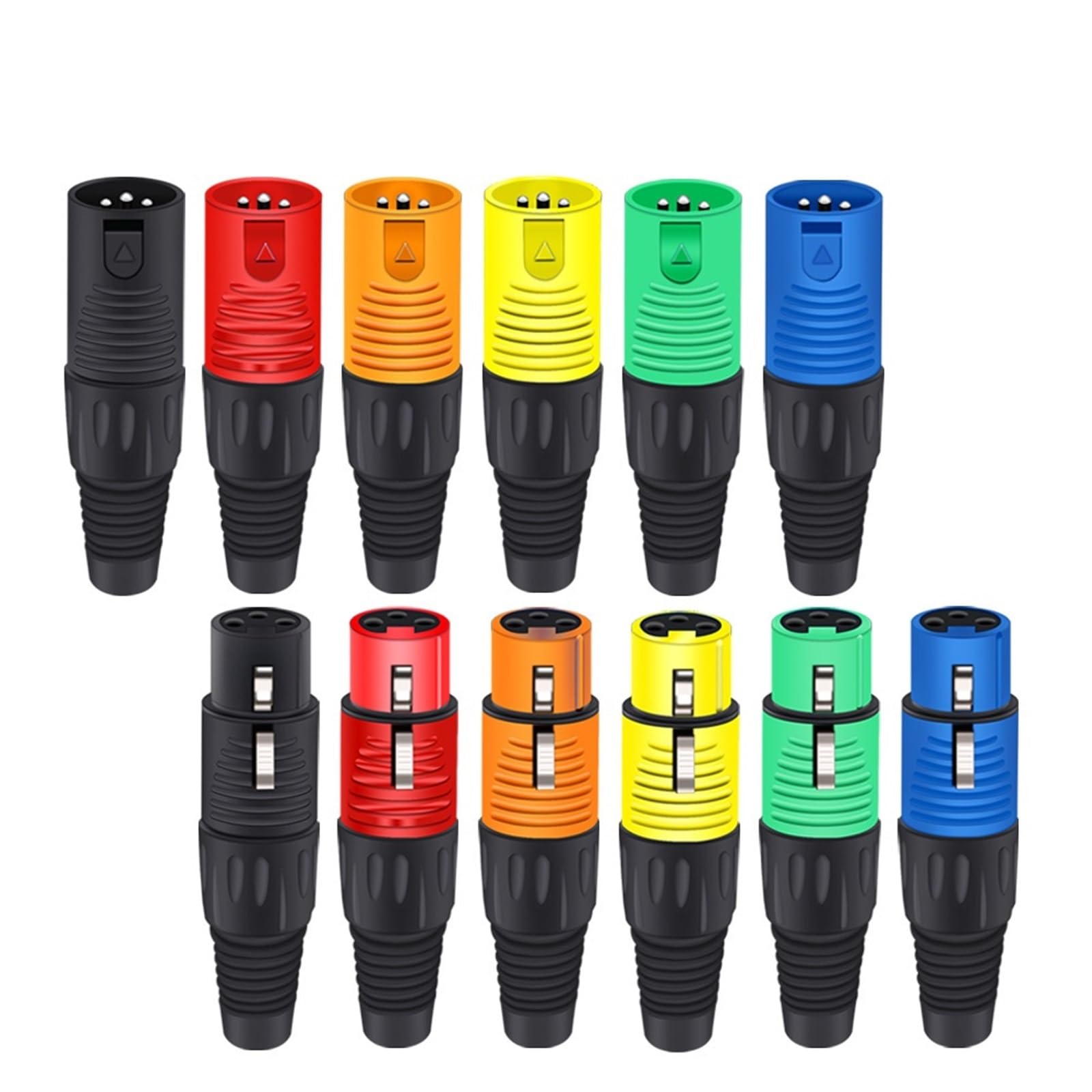 Conector XLR de 3 pines para micrófonos de salas de ensayo y altavoces en pack mixto de 10 piezas