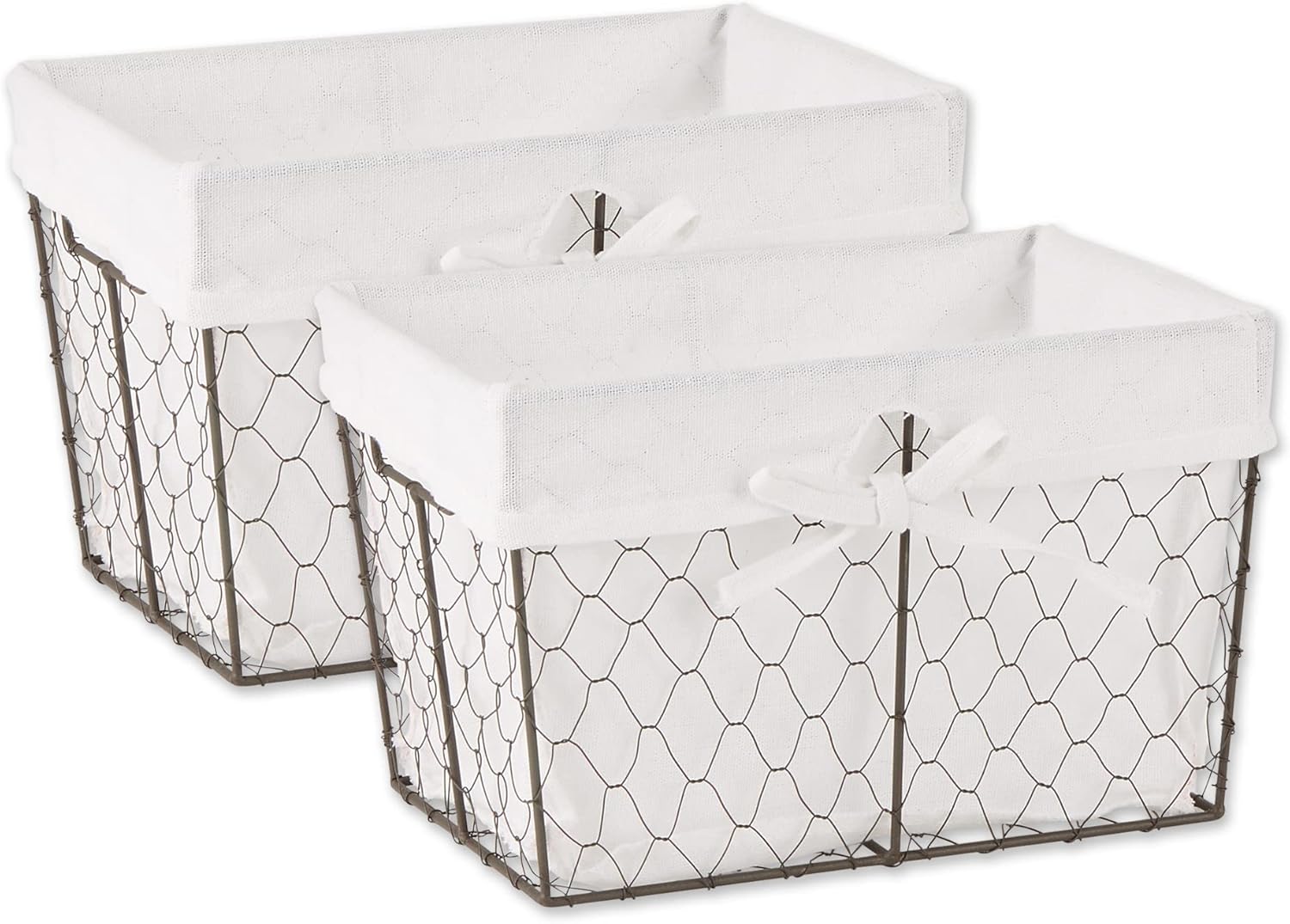 Buy DII Farmhouse Chicken Wire Storage Baskets with Liner, Medium