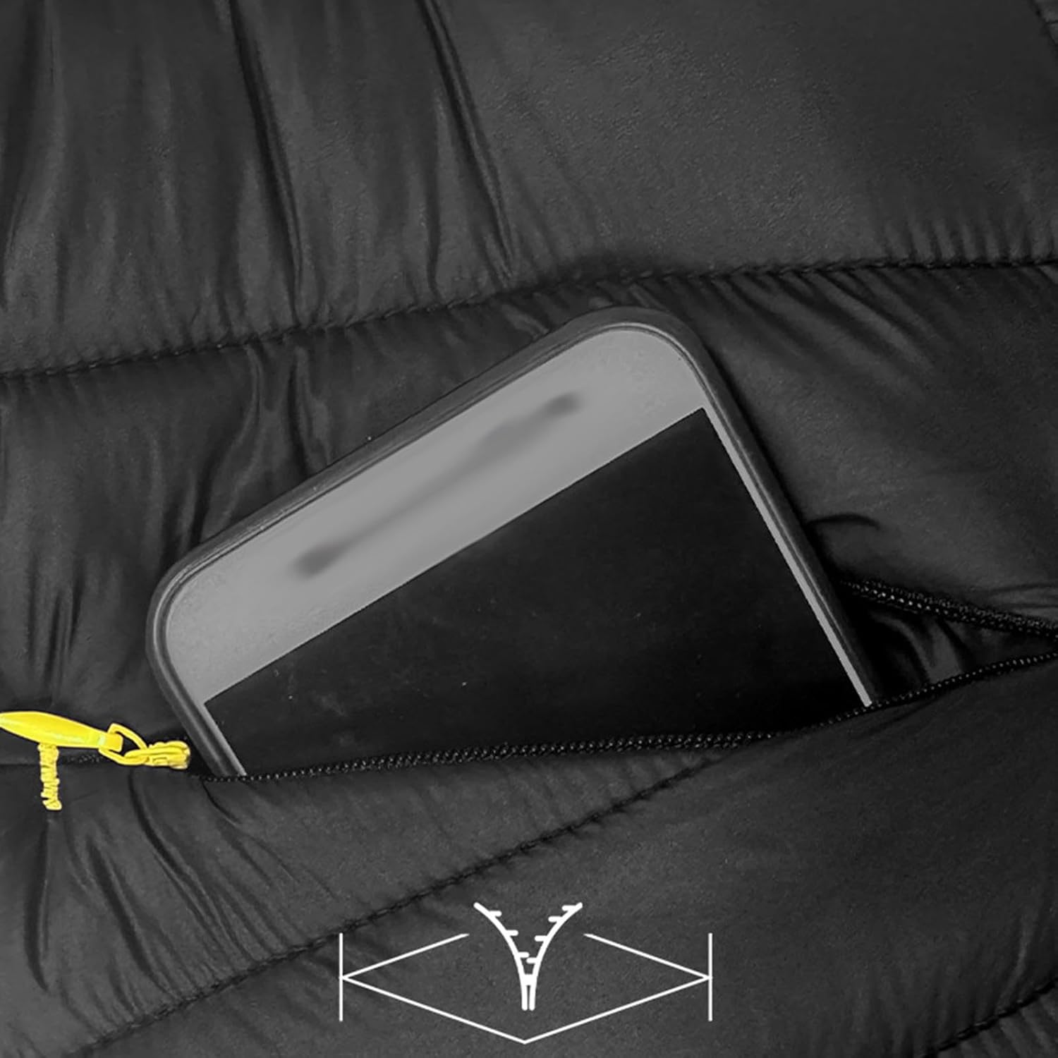 Mens Padded Jacket Stand Collar Windproof Puffer Jacket Full Zipper Casual Outerwear Warm Winter Coat with Pockets