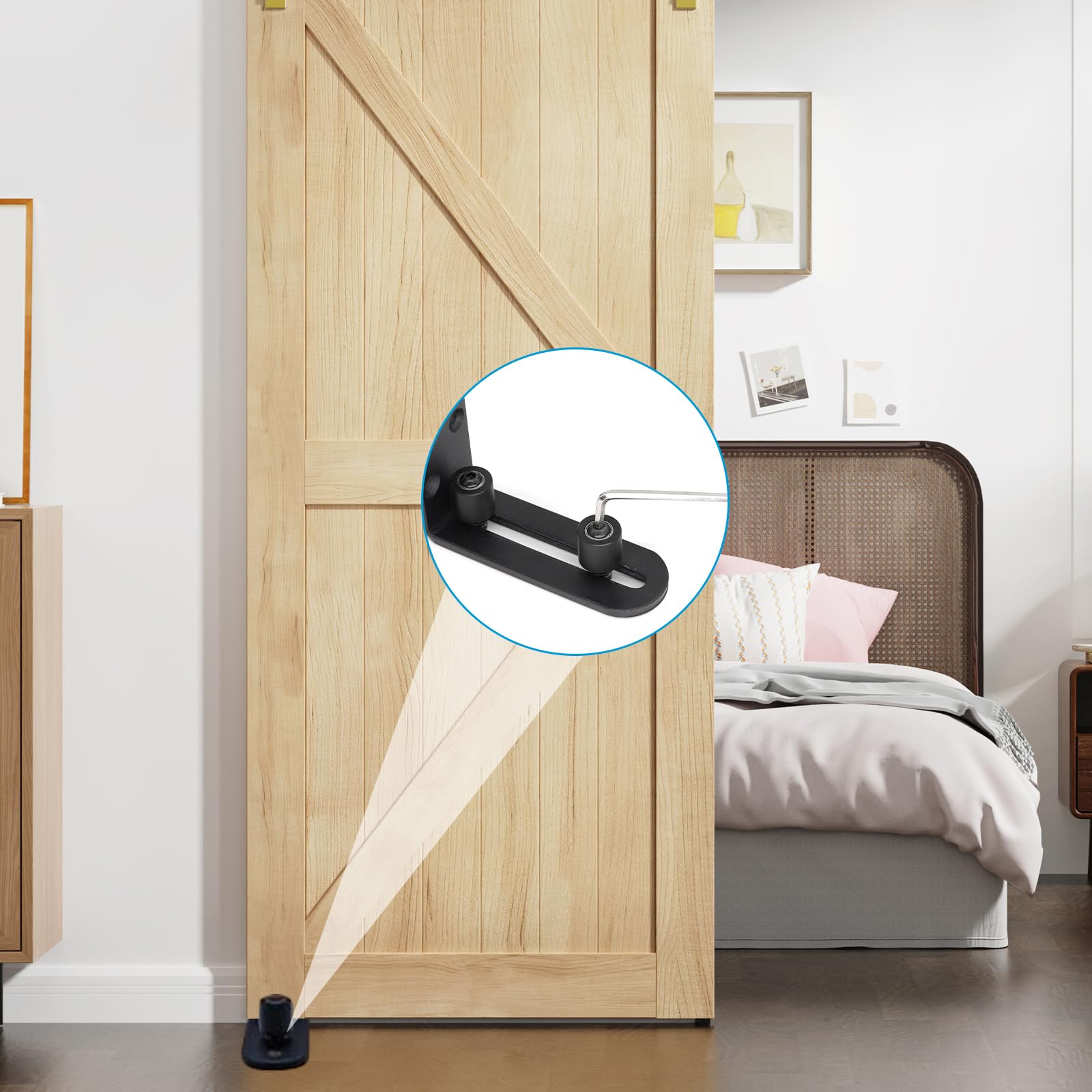 Ajustable Guide de Plancher, Guide Inférieur avec Vis D'expansion, Guide de Plancher Porte Coulissante Convient Portes Coulissantes, Noir