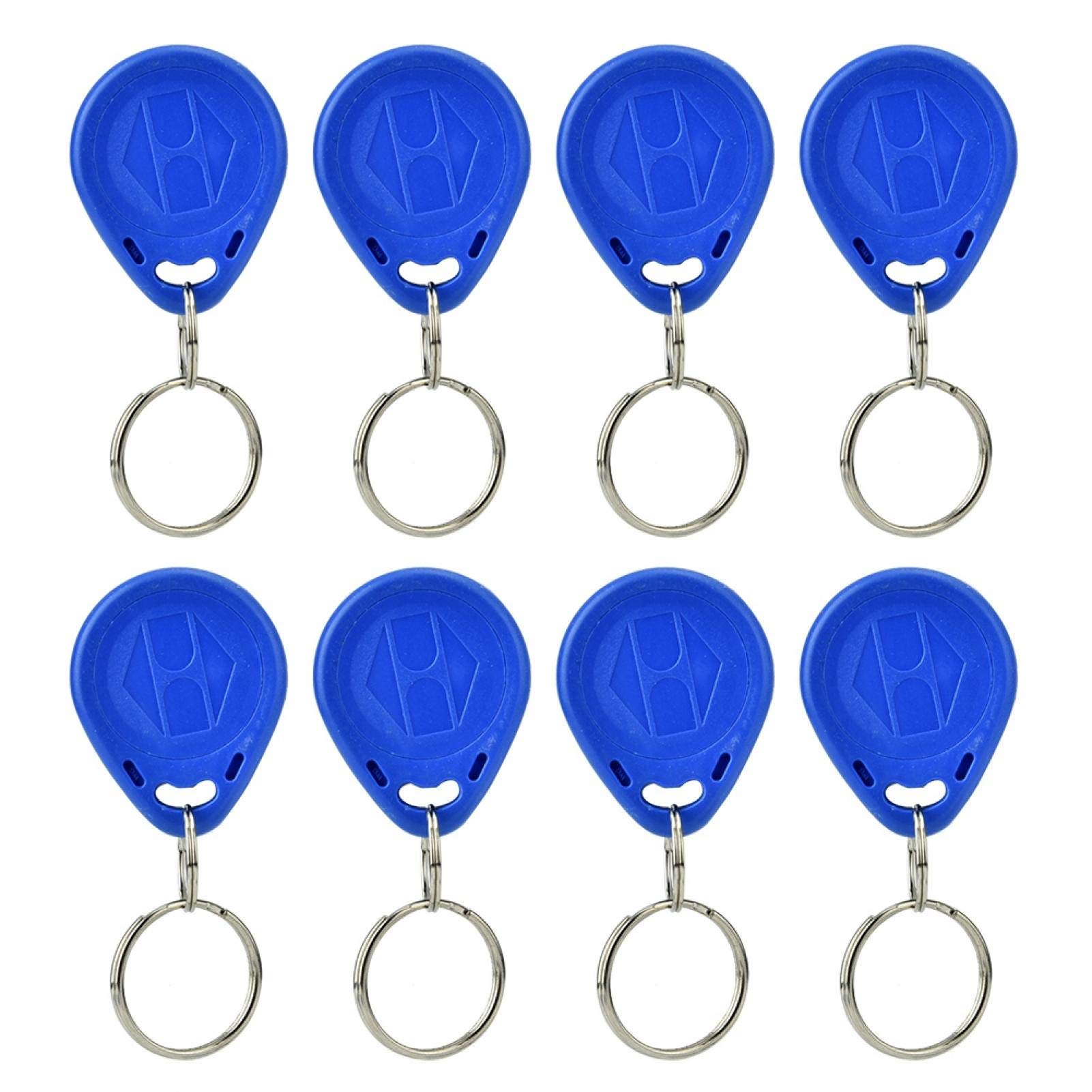100PCS Blue Keychain ID/IC Card, Tag RFID di prossimità intercambiabili Tag scrivibili, IC/Tag ID Tag token Portachiavi per sistema di controllo accessi (ID Card)
