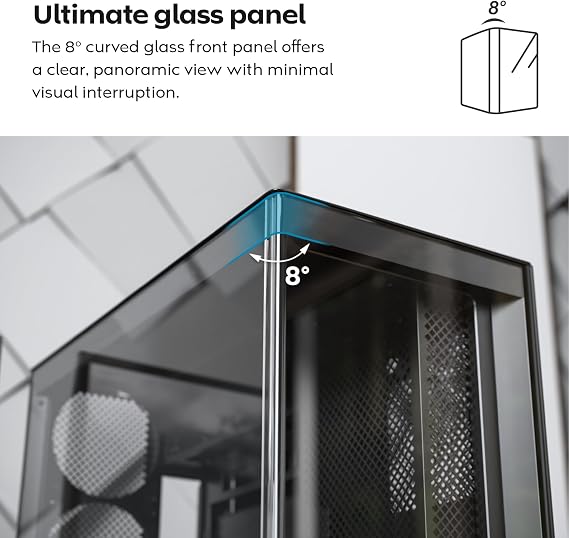 MONTECH HS02 PRO, ATX Mid-Tower PC Kasası, Oyun Bilgisayarı, Yüksek Hava Akışı, Ters Çevrilebilir Düzen, Sağlam Kavisli Temperli Cam Ön Panel, 5x ARGB PWM Fan Önceden Yüklenmiş, Gömme Tasarım, Aletsiz | 420mm GPU Desteği, 360mm Radyatör Desteği, Geri Dönüşümlü Düzen, Geri Bağlantı, Kavisli Cam, Yüksek Hava Akımı, USB-C