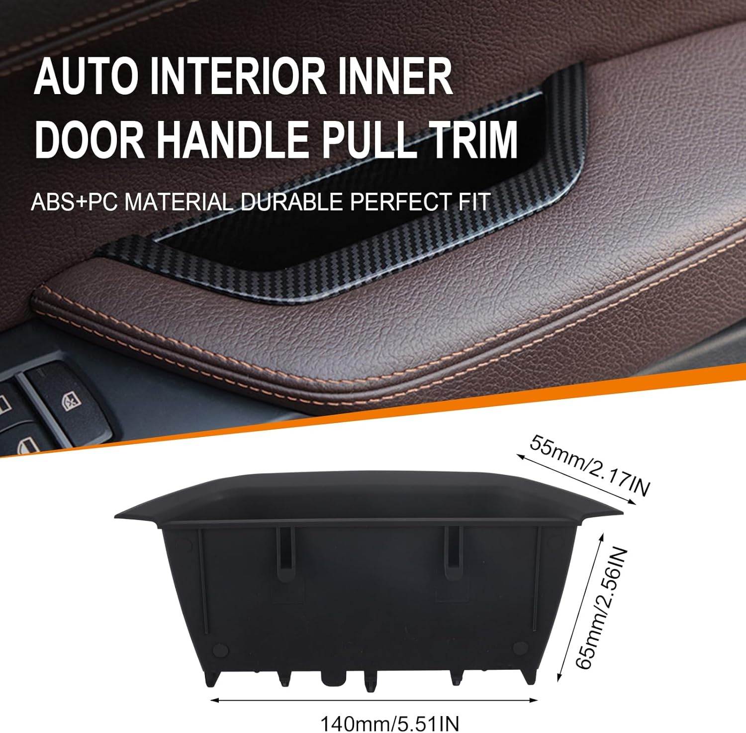 Black 4PCS Left Door Armrest Pull Handle Covers Storage Compartment Compatible with BMW X3 F25 2010-2016 X4 F26 2014-2017 Driver Side Container Storage Box
