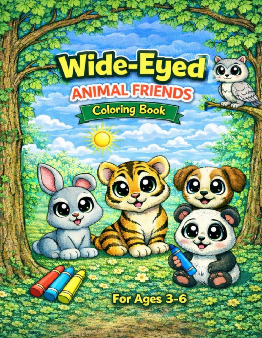 Wide-Eyed Animal Friends Coloring Book