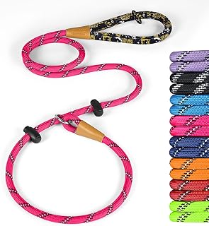 lynxking hundeleine reflektierende 180cm schleppleine zum Reinschlüpfen retrieverleine mit zugstopp Hund Leine Dog Leash mit Gepolsterter Griff zum Trainieren und Gassi gehen Reinschlüpfen