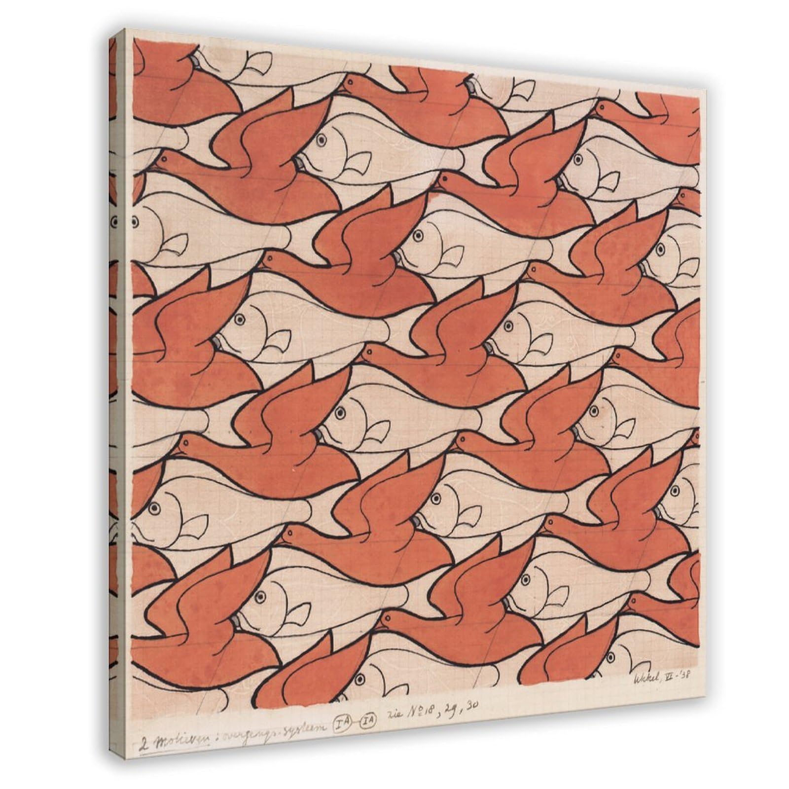 Poster Oiseau Poisson Escher pour une décoration murale de salon moderne - 6