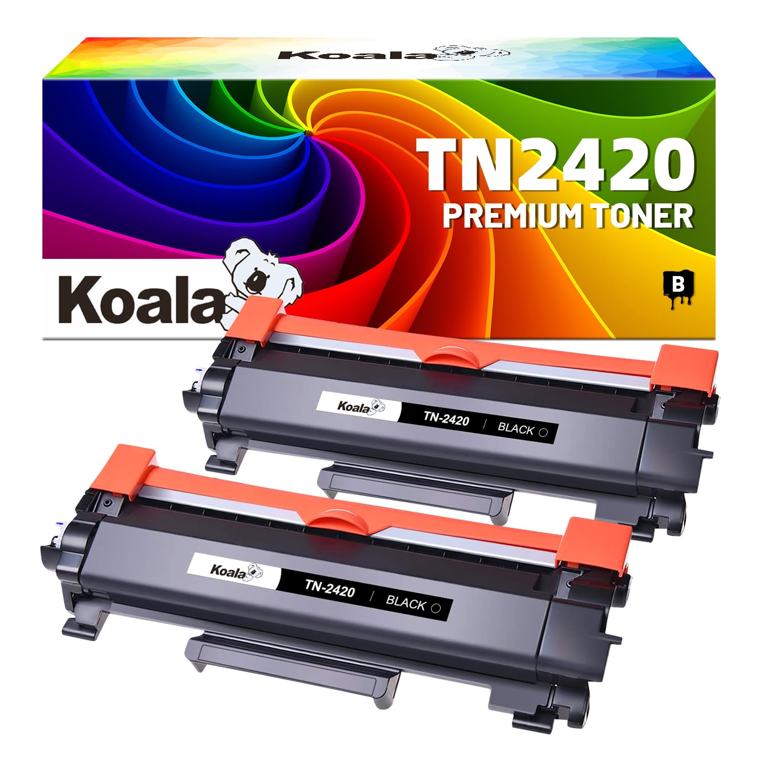 Koala TN2420 Toner (Con Chip) Compatibili per Brother TN 2420 TN-2410 Toner per Brother MFC L2710DW L2710DN L2730DW L2750DW DCP-L2510D L2530DW L2550DN HL-L2310D L2350DW (Nero, 2-Pack )
