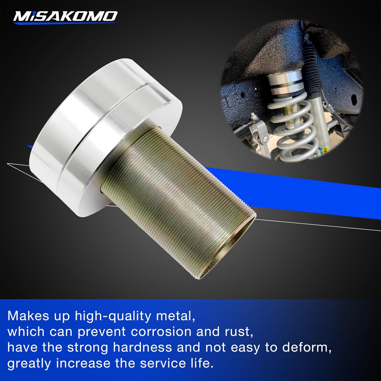 A Pair Coil Over Spacer Front Adjustable Coil Over Spacer System Compatible with Jeep Cherokee XJ, Comanche MJ, Grand Cherokee ZJ, and Wrangler TJ LJ 2 Pack