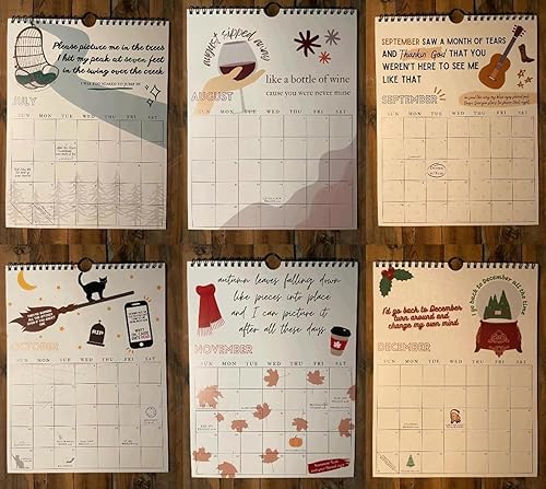 Miniatura 7 de Calendario de pared 2024 Roaring Twenties, calendario de letras 2024 TS, calendario mensual de 12, calendario de los años veinte Taylor con letras