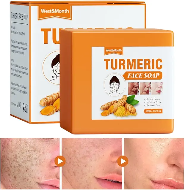 Natürliche Kurkuma Seife für Gesicht & Körper - Sanfte Aufhellung & Tiefenreinigung