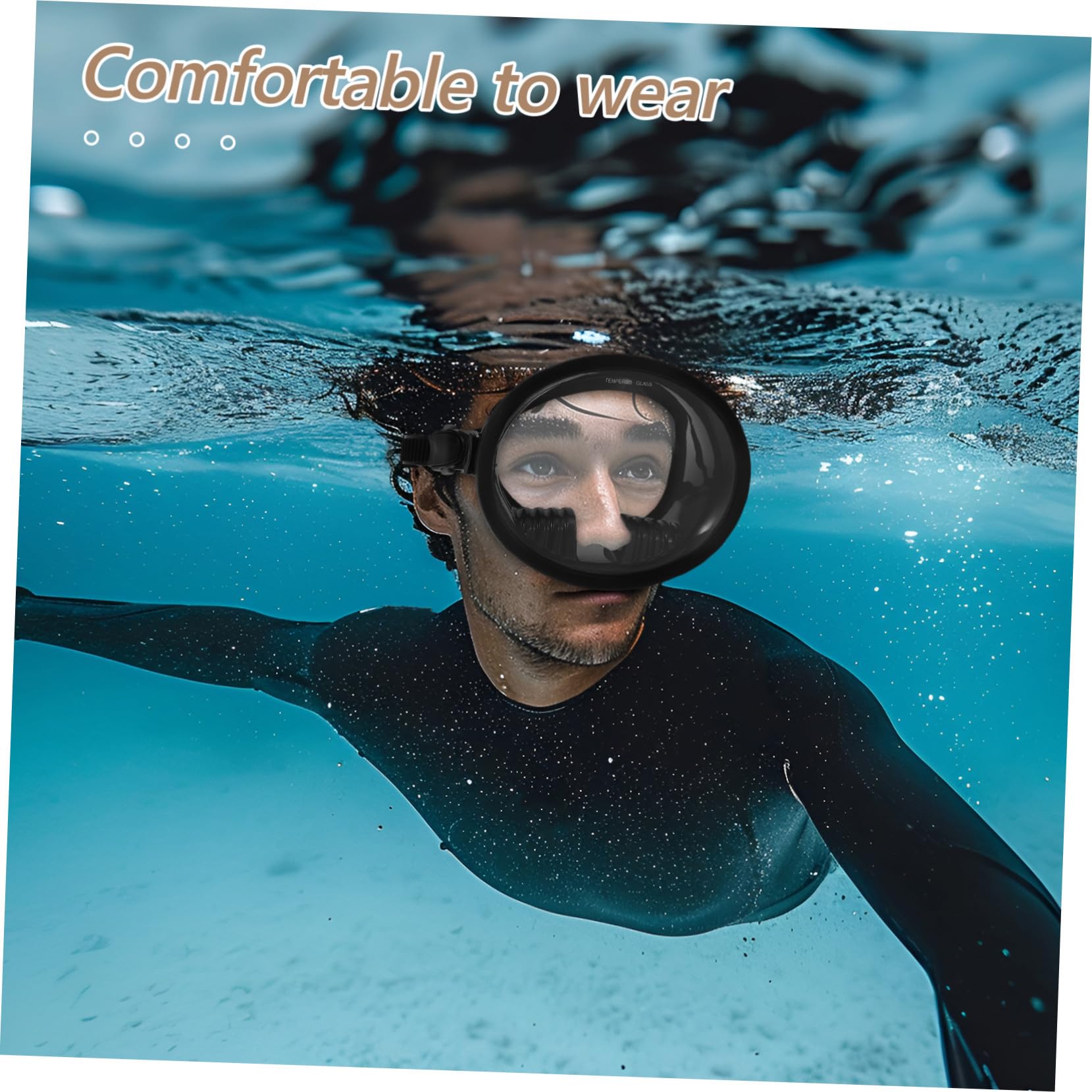 Gatuida Gafas de Buceo con Campo de Visión Amplio Alimenticio Lente de Vidrio Templado Cómodas y Duraderas para Adultos para Snorkeling y Natación