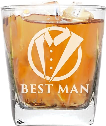 Miniatura 10 de My Personal Memories Cristal estilo esmoquin de 9 onzas para whisky para despedida de soltero, bodas, padrinos de boda regalos para padrinos de boda