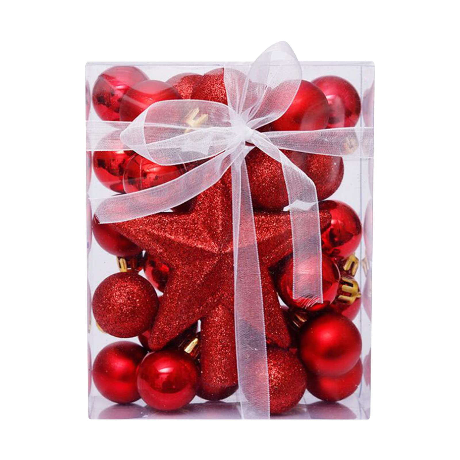 3/11cm Hanging Christmas Ornament Shatterproof Christmas Decoration Plastics Christmas Tree Decorations Red Christmas Tree Balls 30Pcs Holiday Wedding Party Christmas Tree Baubles
