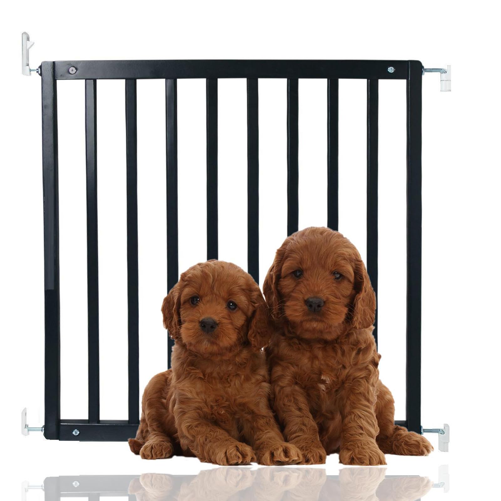 Bettacare Simply Secure Wooden Screw Fit Gate, 72cm - 79cm, Black Wood, Dog Gate, Stylish & Practical Safety Barrier