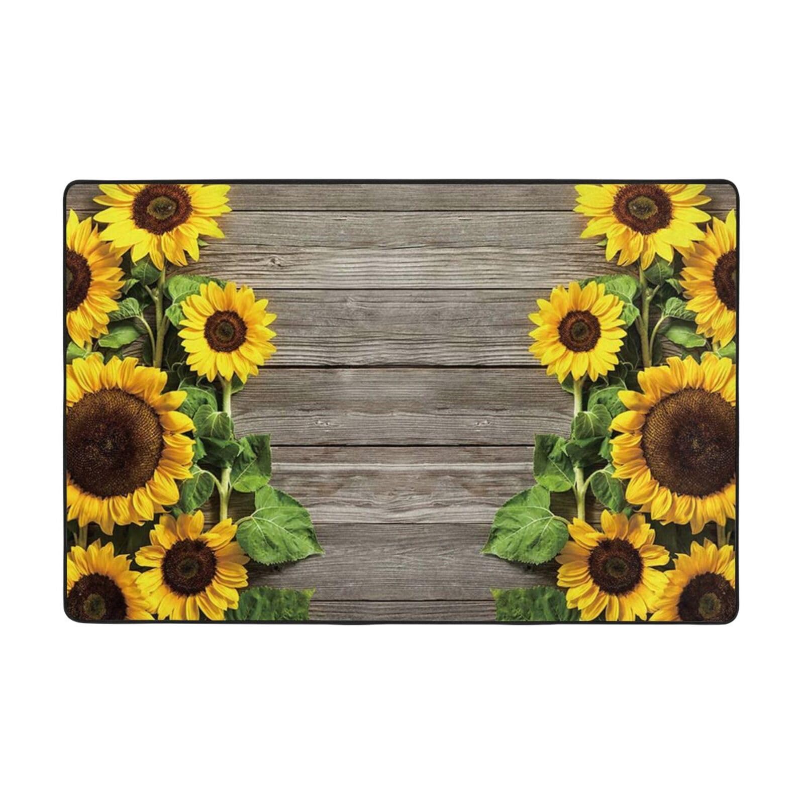 Tapis en flanelle tournesols pour illuminer votre cuisine et votre salon