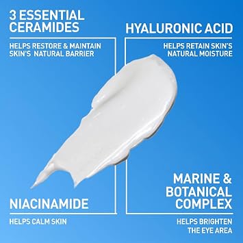 CeraVe Eye Repair Cream, Hyaluronic Acid Eye Cream for Dark Circles, 0.5oz