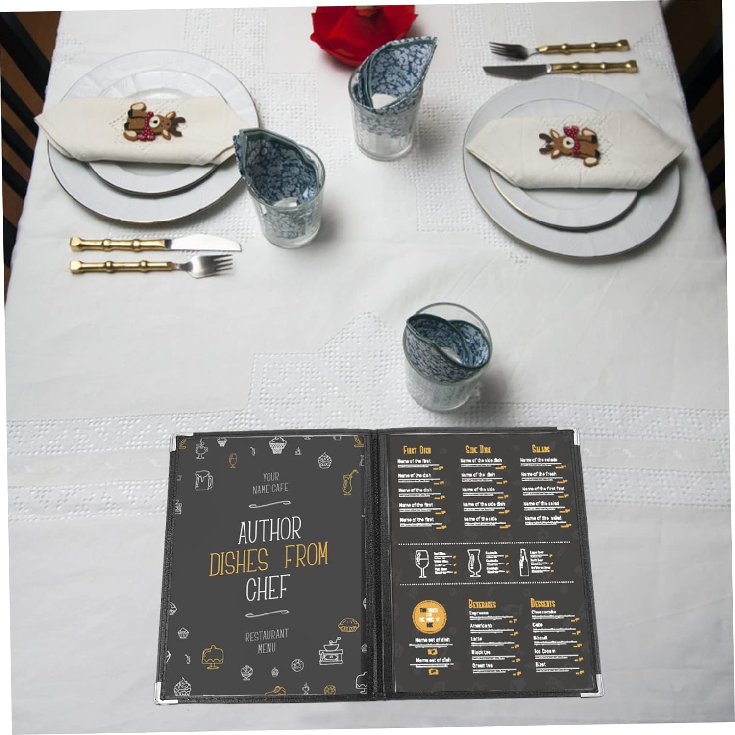 OUNONA 12pcs PVC Menu Cover Binder Practical Restaurant Price Book Shell for Easy Organization and of Menus Recipes and Planning