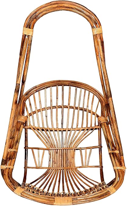 A & A Creations Hammock - Hanging Chair Wooden Bamboo 100% Cane (Bait) for Comfort Indoor & Outdoor Swing Chair for Kids, Adults (Large Size with Random Color Cushion, 100 Kg