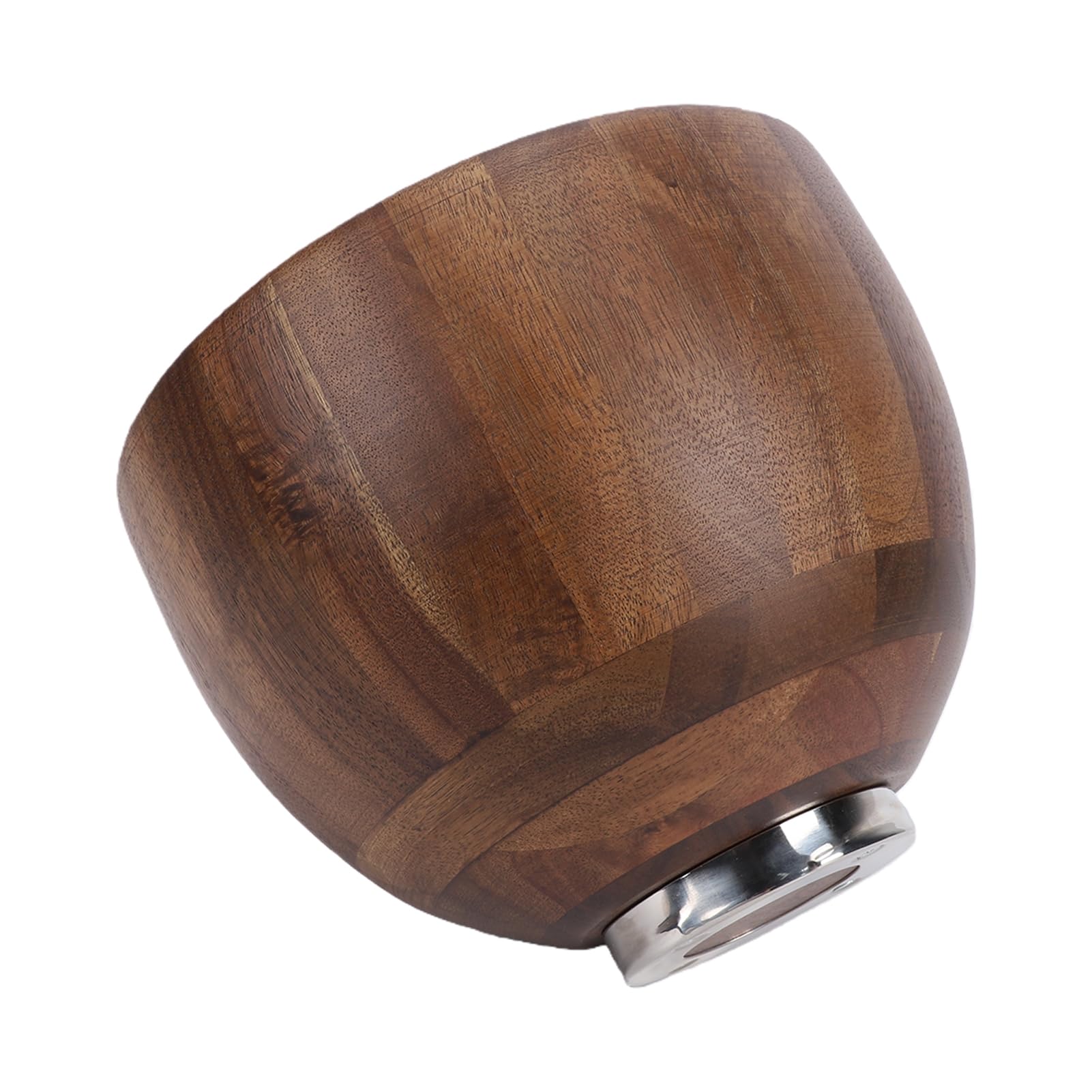 Haofy Ensaladera de Madera Maciza Hecha a Mano con Base de Acero Inoxidable, para Cocina, Masa, Ensalada, Preparación de Frutas