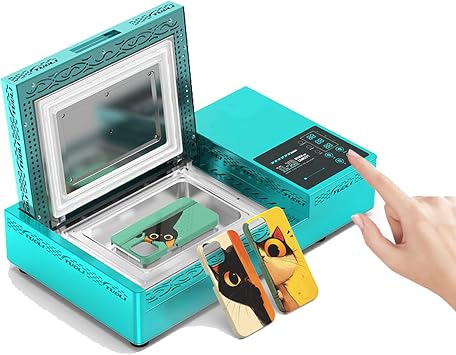 Phone Case Heat Press Machine with 2 Shell Molds & 20 Cases, 3D Sublimation Machine 180C Fast Heat for Custom Phone Case Making 47x27x10cm onlyMachine