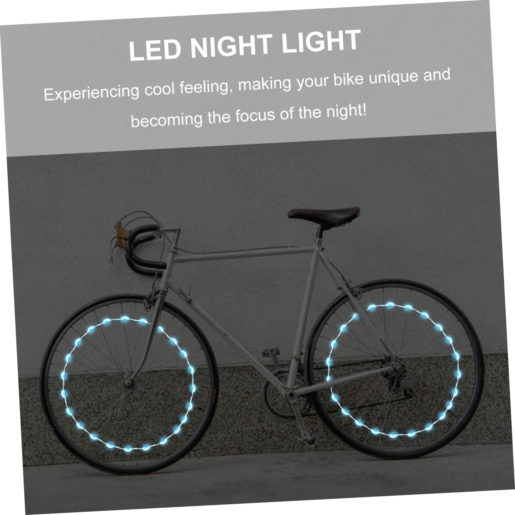 Abaodam 1set Luce per Bicicletta Guidato Ricaricabile Davanti Leggero Parlato Posteriore Riflessivo Luce Notturna a LED Luce Decorativa a Ruota Scorrevole Luce Filo Ruota Nero Addominali