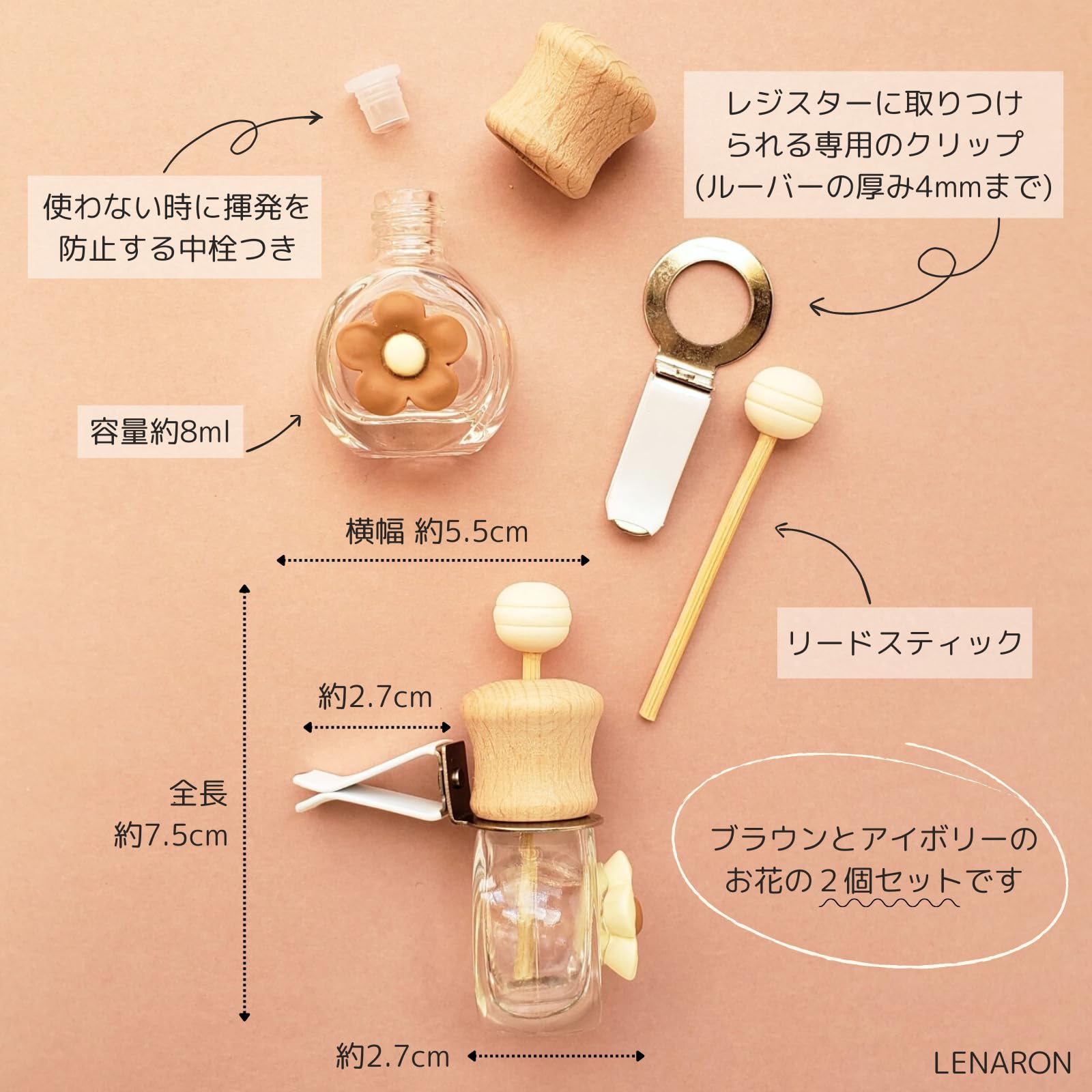 Amazon.co.jp: LENARON 車 香水入れ アロマ カー ディフューザー 2個