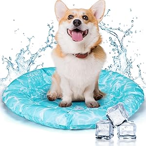 Nobleza Alfombra Refrescante para Perros, Cama Perro Fria, Manta Refrescante para Mascotas Pequeños y Medianos, Gatos en Verano, Auto Refrigerante, No tóxico, Orbicular, M, 72CM