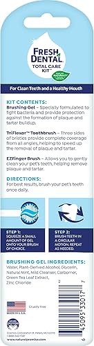 Naturel Promise Kit de cepillo dental fresco y pasta de dientes para perros, kit de limpieza de dientes para eliminación de placa y sarro, contiene