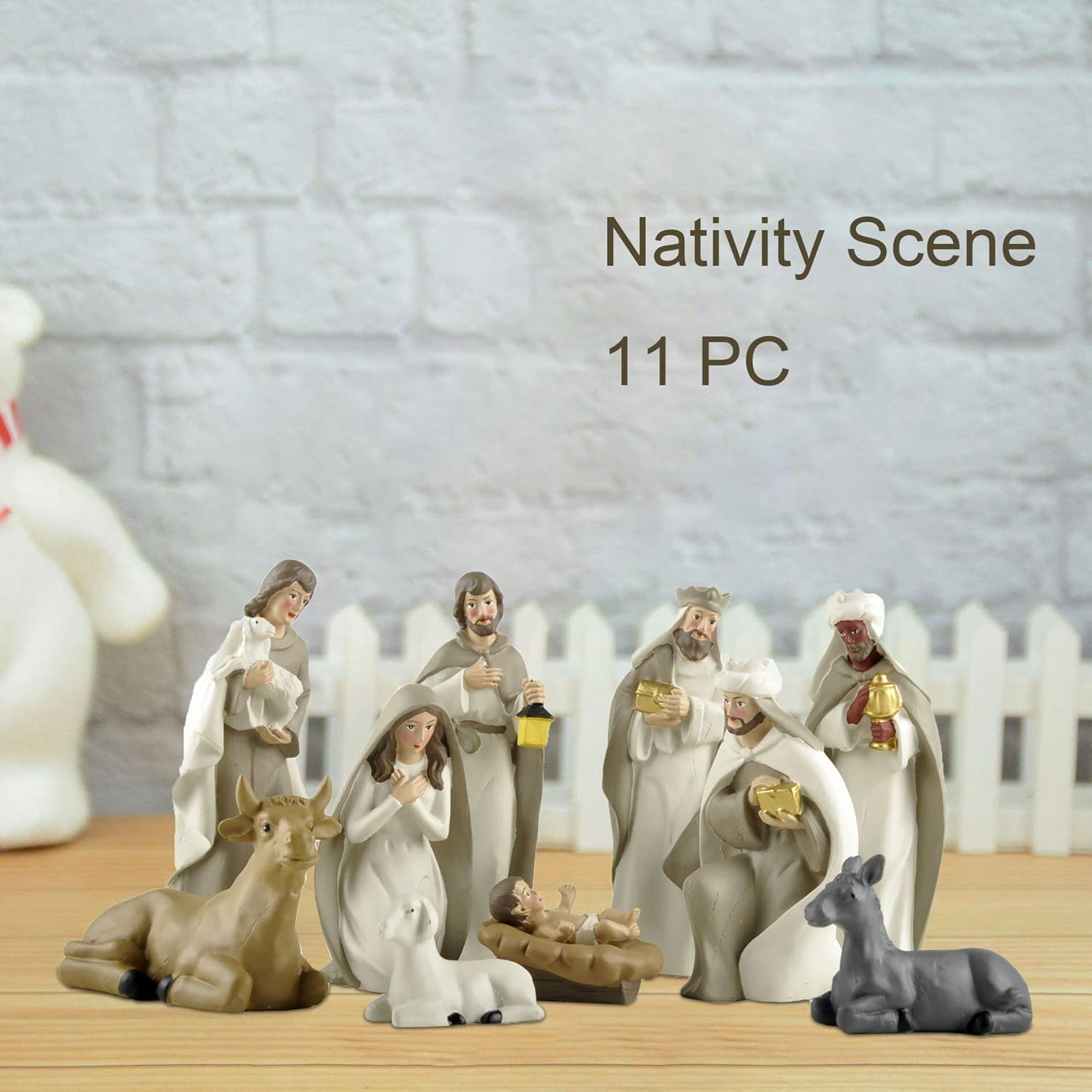 Christmas Nativity Set, Nativity Scene Includes 10 Resin Figurines-Baby Jesus, Mary, and Joseph, Perfect Ideal for Christmas Decor