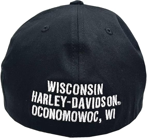 Harley-Davidson Men's RWB Bar & Shield Logo Stretch Fit Baseball Cap - Black